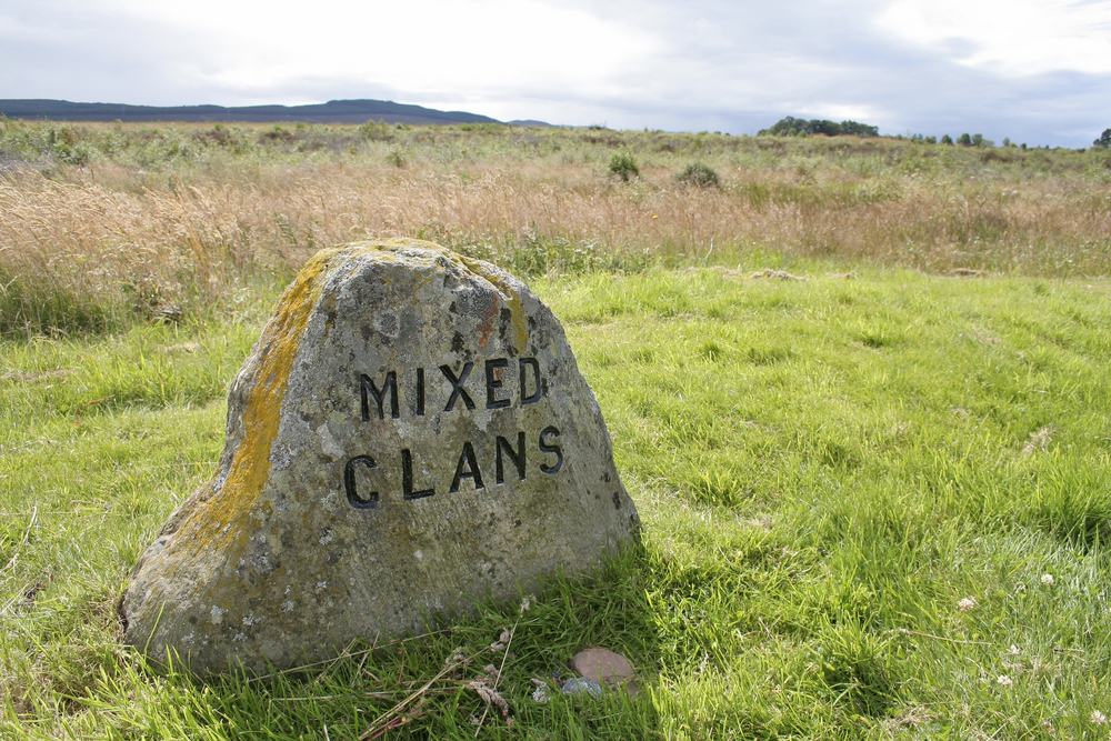 Mixed clans grave marker at Culloden